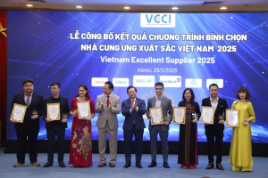 VinAgri được VCCI vinh danh “Nhà cung ứng xuất sắc Việt Nam 2025” tại Lễ công bố kết quả chương trình Vietnam Excellent Supplier 2025 tổ chức tại Hà Nội ngày 29/01/2026.
