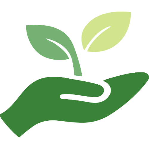 Icon bàn tay nâng lá minh hoạ cho mục chế biến chỉn chu của VinAgri